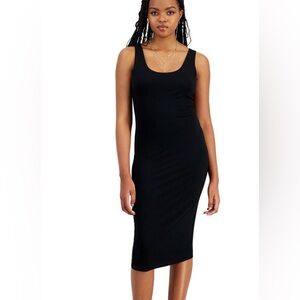 EUC. Bar III Black Scoop-Neck Sleeveless Jersey Midi Dress, size S